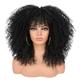 Lockenperücken für schwarze Frauen, schwarze Afro-Lockenperücke mit Pony, Echthaar, langes, lockiges Haar