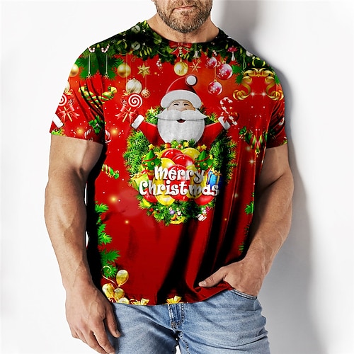 Herren Übergröße T Shirt Groß und hoch Graphic Rundhalsausschnitt Bedruckt Kurzarm Frühling Sommer Modisch Strassenmode Basic Komfortabel Casual Sport Oberteile Image