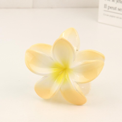 1 Stück Blumen-Krallenklammern, Hawaii-Haarspangen, Plumeria-Haarspangen, große Haarklammern für dickes Haar, 8,4 cm, mittlere Krallenklammern für dünnes Haar, starker Halt, rutschfeste Haarklammern, Image
