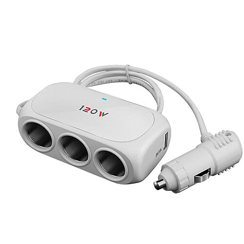 3-Wege-Ladegerät mit 2 USB-Buchsen, 12 V, Auto-Zigarettenanzünder-Splitter, Mehrfachsteckdose, LED-Auto-Schnellladegerät