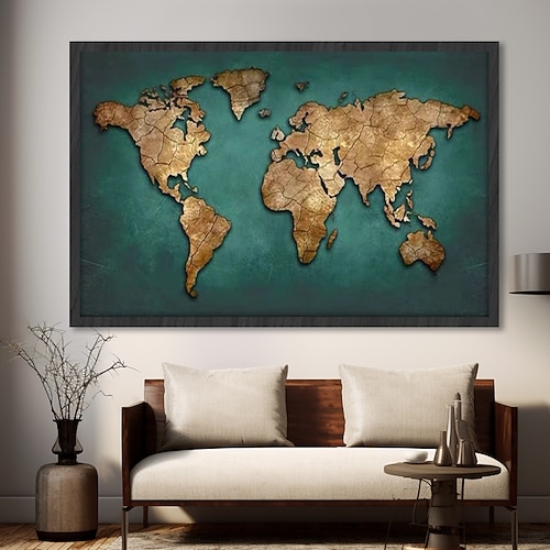 Weltkarte druckt Wandkunst, modernes Bild, Heimdekoration, Wandbehang, Geschenk, gerollte Leinwand, ungerahmt, ungedehnt Image