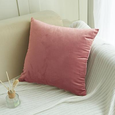 Dekorative Wurfkissen, Samt-Kissenbezug, einfarbig, für Schlafzimmer, Wohnzimmer, Sofa, Couch, Stuhl, Rosa, Blau, Salbeigrün, Lila, Gelb, gebranntes Orange Image