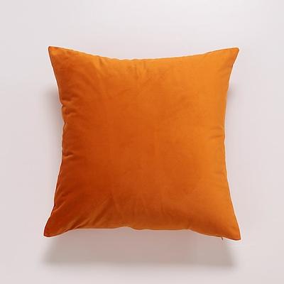 Dekorative Wurfkissen, Samt-Kissenbezug, einfarbig, für Schlafzimmer, Wohnzimmer, Sofa, Couch, Stuhl, Rosa, Blau, Salbeigrün, Lila, Gelb, gebranntes Orange Image