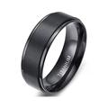 Herren Manschettenknöpfe Eheringe Bandring Hochzeit Klassisch Modisch Einfach Silber 6MM Schwarz 8mm