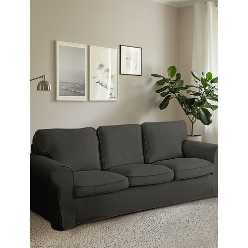 3-Sitzer Sofaüberwurf Ektorp Couchbezug mit 3 Kissenbezügen und 3 Rückenlehnenbezügen Burgunderrot Ektorp Überzug Waschbarer Möbel Schoner