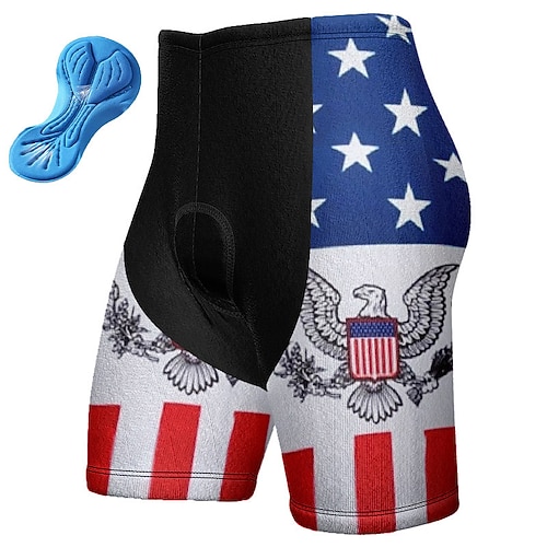 Amerikas 250. Jahrestag Tag der Unabhängigkeit Herren Grafik Nationalflagge Fahrradhose Fahhrad Gepolsterte Shorts / Chamois Unterteile Mountainbike MTB Straßenradsport Sport 3D-Polster Radfahren Image