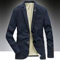 Herren Jacke Jeansjacke Blazer Sakko Geschäft Abendkleidung Einfarbig V Ausschnitt Baumwolle Regular Fit Denim Blue Vintage blau Schwarz Jacken