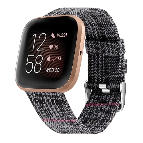 Uhrenarmband für Fitbit Versa 2 / Versa Lite / Versa SE / Versa Stoff Nylon Ersatz Gurt Metallverschluss Verstellbar Atmungsaktiv Armband Image