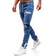 Herren Jeans Jogginghose Jogger Hose Hosen Kordelzug Tasche mit Reißverschluss Glatt Komfort Atmungsaktiv Täglich Ausgehen Denim Modisch Brautkleider schlicht Schwarz Dunkelblau