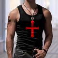 Cross-Sport-Mode für Herren im Subkultur-Stil, 3D-Druck, Tank-Top, Weste, ärmelloses T-Shirt für Männer, Sport, Outdoor, Freizeit, Fitnessstudio, T-Shirt, blau, rot und weiß, lila, ärmelloses Rundhals-Shirt für den Sommer