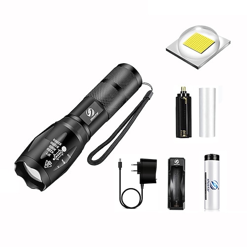 LED-Taschenlampe ultrahelle Taschenlampe l2 / v6 Campinglicht 5 Schaltmodi wasserdichtes zoombares Fahrradlicht Verwendung 18650 Batterie Image