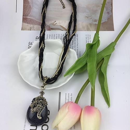 1 Stück Anhänger Halskette For Damen Hochzeit Strasse Geburtstag Aleación Wassertropfen Halskette Birne Image