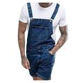 Herren Jeans Jeans-Shorts Insgesamt Shorts Kurze Jeans Denim-Overall Tasche Glatt Komfort tragbar Kurz Casual Täglich Festtage Denim Strassenmode Stilvoll Dunkel Blau Leicht Blau