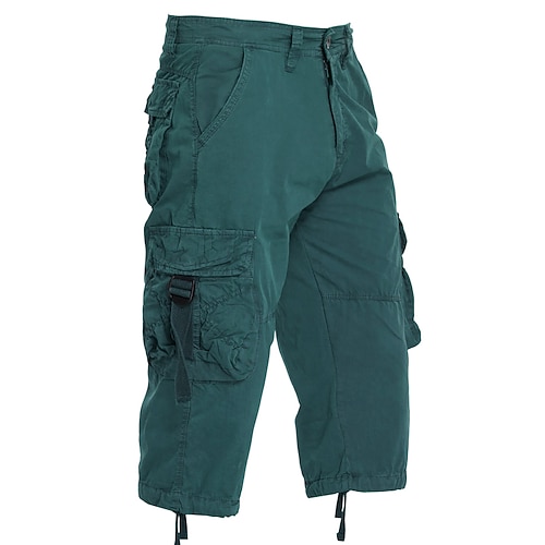 Herren Rosa Shorts Taktische Shorts Cargo Shorts Kurze Hosen Caprihose Kordelzug Pattentasche Glatt Komfort Atmungsaktiv Outdoor Täglich Ausgehen Modisch Strassenmode Schwarz Rosa Image
