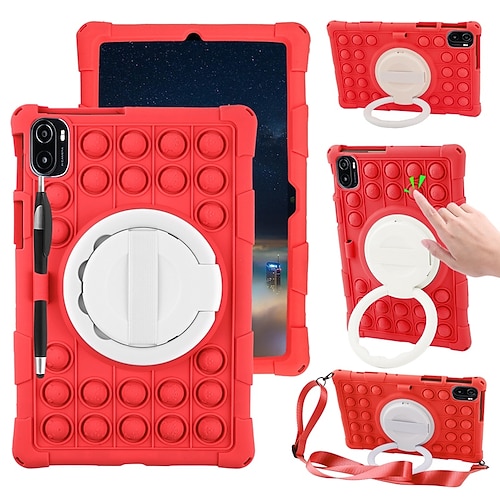 Tablette Hüllenabdeckung Für Samsung Galaxy Tab S8 11'' S6 Lite A7 A 8.0 2022 2021 2020 2019 Tragbar Griff Bleistifthalter Karikatur Farbverläufe Rüstung Silikon Für Kinder Image