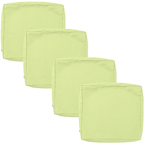 4 Stück wasserdichte Sitzkissenbezüge für den Außenbereich, Terrasse, Garten, gestreift, wasserabweisend, schlicht, quadratisch, Reißverschluss, traditionell, klassisch, einfarbig Image