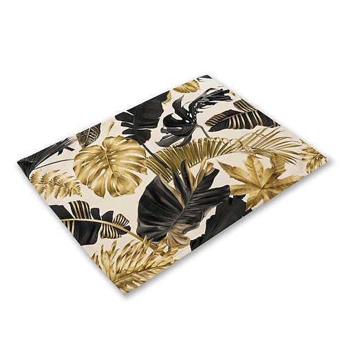 Grüne Tischsets, hitzebeständiges Tischset für Bauerntische, schmutzabweisendes Tischset, Tischset für Hochzeit, Küche, Esstisch, Dekoration für drinnen und draußen Image