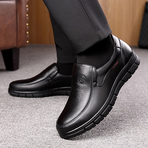 Herren Loafer Slip On Übergrössen Komfort Schuhe Wanderschuhe Geschäftlich Brautkleider schlicht Outdoor Täglich Nappaleder Atmungsaktiv Komfortabel Rutschfest Halbschuhe Schwarz Braun Sommer