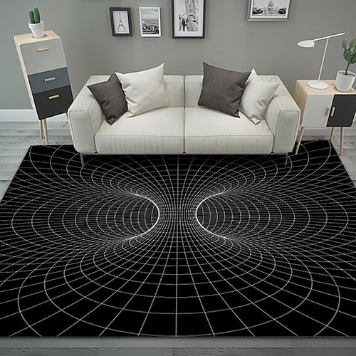 moderner abstrakter 3D-Vortex-Teppich verdickte Kaschmirimitation Wohnzimmer einfaches Schlafzimmer volle Nachttischdecke Sofa zu Hause Couchtisch rutschfeste Matte Image
