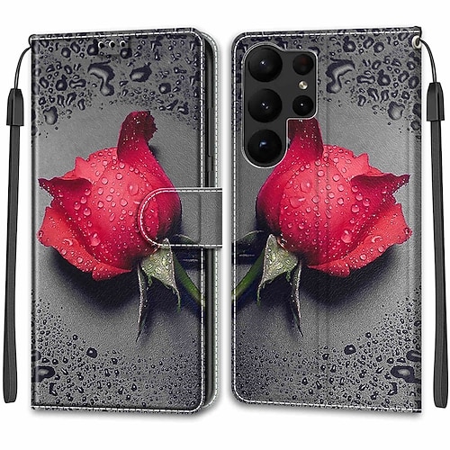 Handy Hülle Handyhüllen Für Samsung Galaxy S26 Ultra Plus S25 S24 S23 S22 S21 FE S21 Ultra Plus A54 A32 A22 Brieftaschenhülle Mit Ständer Magnetisch Vollschutz TPU PU-Leder Image