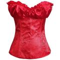 Rokoko Punk Gothic Mittelalterlich Steampunk Überbrust Korsett Unterwäsche Vollbusig Bodyshaper Damen Jacquard Korsett