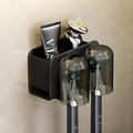 schwarzer zahnbürstenhalter badezimmer toilette nicht perforiert wandmontierter elektrischer mundwasserbecher bürstenbecher wandmontierter raum aluminium lagerregal
