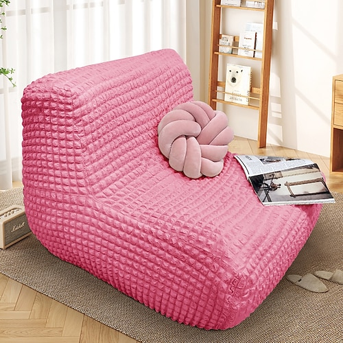 Lazy-Sofa-Bezug für einsitziges Sofa, burgunderfarbener Sofabezug ohne Armlehnen, einteiliger, hochelastischer Schonbezug, abnehmbarer und maschinenwaschbarer Bezug Image