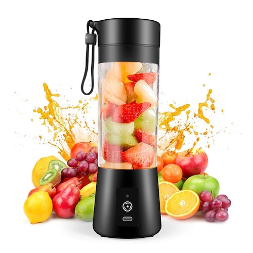Tragbarer MixerPersönlicher Mixer mit wiederaufladbarem USB-Mini-FruchtsaftmixerPersonal Size Mixer für Smoothies und Shakes Mini-Entsafter Tasse Reise 380mlFruchtsaftMilch Image