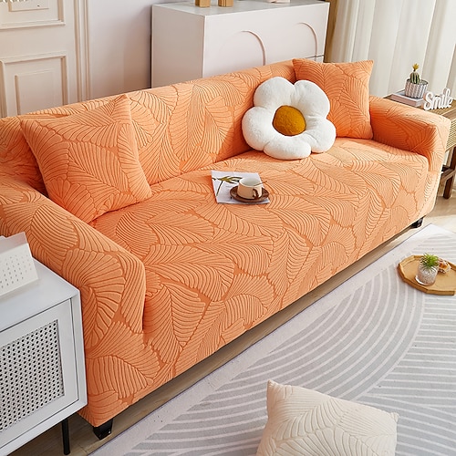 Grauer Stretch-Sofabezug, Sofaüberzüge, weicher, langlebiger Couchbezug, 1 Stück, Spandex-Jacquard, waschbarer Möbelschutz, passend für Sesselsitz/Loveseat/Sofa/XL-Sofa Image