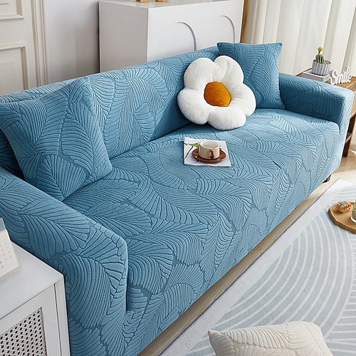 Grauer Stretch-Sofabezug, Sofaüberzüge, weicher, langlebiger Couchbezug, 1 Stück, Spandex-Jacquard, waschbarer Möbelschutz, passend für Sesselsitz/Loveseat/Sofa/XL-Sofa Image