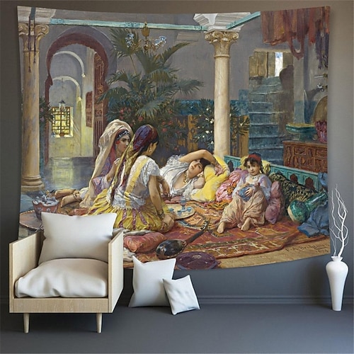 Kunst Mittelalterlicher Renaissance-Wandteppich Mittelalter Wandkunst Großer Wandteppich Wanddekor Fotohintergrund Decke Vorhang Zuhause Schlafzimmer Wohnzimmer Dekoration Image