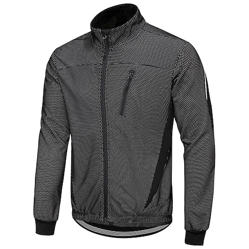 Herren Fahrradjacke Winter Thermowarm Fleece-Futter Winddicht Wasserdichter Reißverschluß Fahhrad Jacke Windjacke Mountainbike MTB Straßenradsport Stadtradfahren Schwarz Rote Blau Fahrradbekleidung