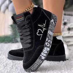 Herren Damen Turnschuhe Übergrössen Hochgeschnittene Turnschuhe Outdoor Neujahr Täglich Feste Farbe Stiefeletten Stiefeletten Winter Stickerei Flacher Absatz Runde Zehe Brautkleider schlicht Komfort