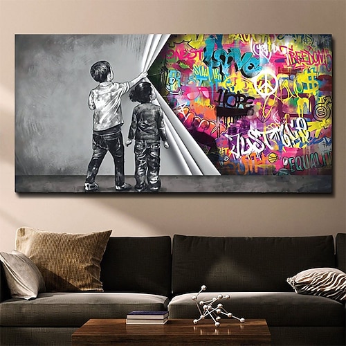 handgefertigte handgemalte Wandkunst moderne abstrakte Van Gogh Sternennacht Landschaft Heimdekoration Dekor gerollte Leinwand ohne Rahmen ungedehnt Image