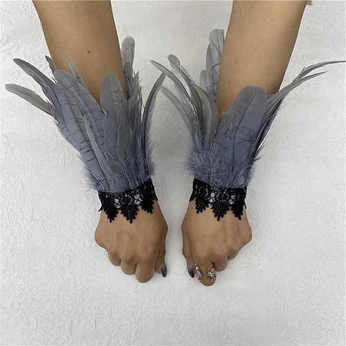 Karnevals-Federarmband Halloween Auftritt Ball Spitze Federarmband Gothic-Stil Federarmband Zubehör Weihnachtsgeschenk Image