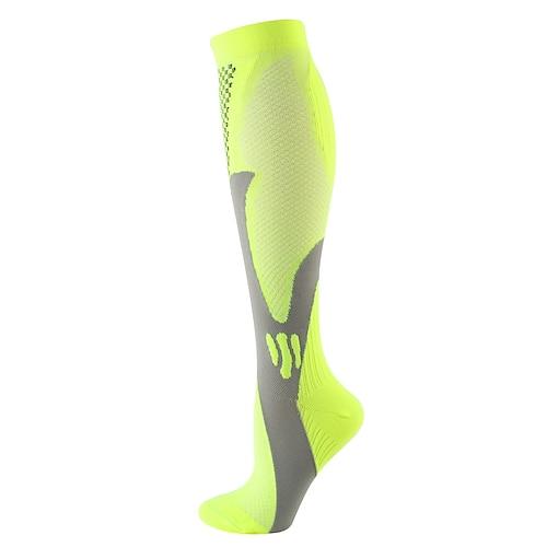 Herren Socken Kompressionssocken Radsocken Übung im Freien Fahhrad / Radsport Atmungsaktiv Weich Schweißableitend 1 Paar Graphic Streifen Nylon Schwarz Weiß Rosa S L-XL XXL / elastisch