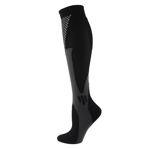 Herren Socken Kompressionssocken Radsocken Übung im Freien Fahhrad / Radsport Atmungsaktiv Weich Schweißableitend 1 Paar Graphic Streifen Nylon Schwarz Weiß Rosa S L-XL XXL / elastisch