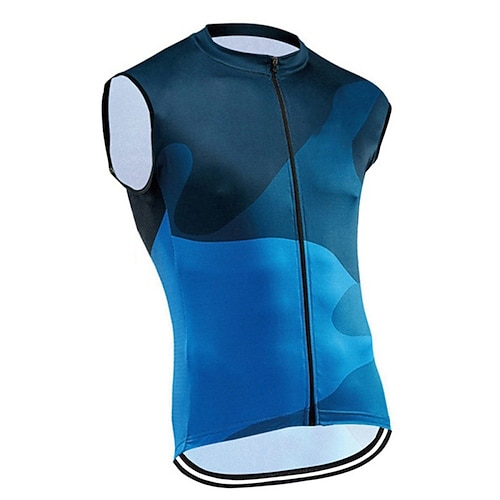 Herren Damen Fahrradweste Grafik Ärmellos Fahhrad Oberteil mit 3 Gesäßtaschen Mountainbike MTB Straßenradsport Schnelltrocknend Weich Reflektierende Streifen Rückentasche Sport Schwarz / Orange Image