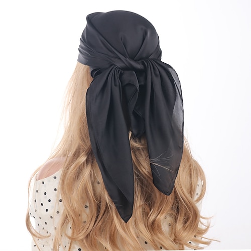 Kopf Haar Schal Wie Satin Seide Schal Schlaf Haar Wickeln für Königs Tag Lässig Täglich Orange Einfarbig 27,5 für Frauen Image
