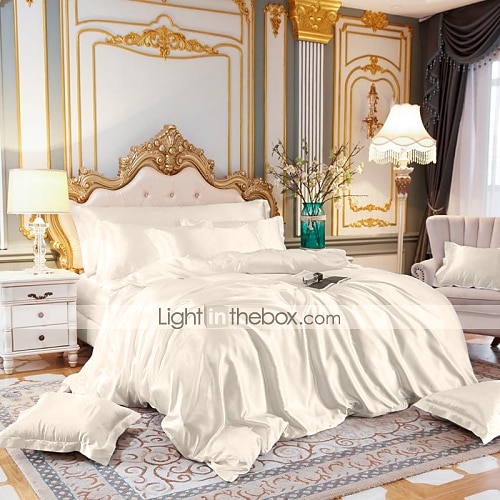 Fleckseide Bettbezug Bettwäsche-Sets Bettbezug mit 1 Bettbezug oder Bettdecke, 1 Blatt, 2 Kissenbezüge für Doppelbett/Königin/König (1 Kissenbezug für Zwilling/Einzelbett) Image