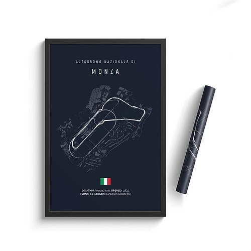Imola Monaco Rennstrecke Leinwandbild Wandkunst nordisches Poster ästhetisches Motorsport-Rennbild für die Heimdekoration Image