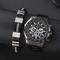 2 in 1 Luxus Herren Uhr mit Armband Set Mode Casual Militär Quarz Sport Edelstahl Armbanduhr Herren Uhr Geschenk