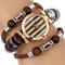 Damen Premium Leder Uhr Triple Armband Uhr Schmetterling Charme Armbanduhr Mode Quarzuhr für Damen analog Quarz lässig