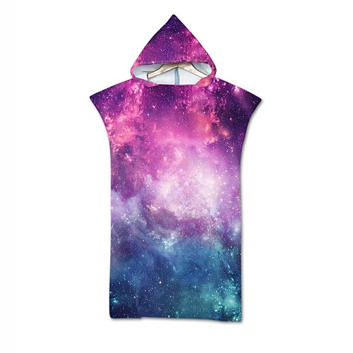 Strandtuch mit Kapuze für Erwachsene, Wickeltuch, Badetuch, Poncho, Decke zum Strand, Surfen, Schwimmen, Baden, Wickeln Image