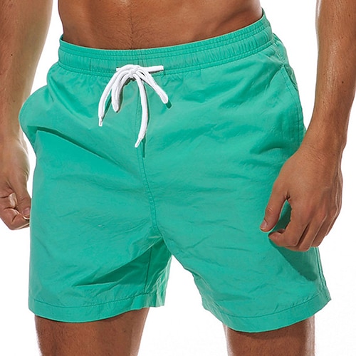 Herren Boardshorts Badeshorts Badehose Schwimmshorts Bademode Sommer-Shorts Strandshorts Kurze Hosen Tasche Kordelzug mit Mesh-Futter Glatt Schnelltrocknend Outdoor Festtage Ausgehen Hawaiianisch Boho Image