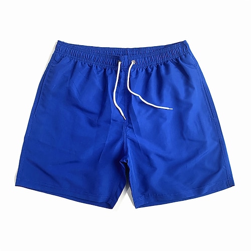 Herren Badehose Schwimmshorts Shorts Kurze Hosen Strandshorts Kurze Hosen Kordelzug Elastische Taille Glatt Komfort Schnelltrocknend Kurz Festtage Strand Wochenende Modisch Brautkleider schlicht Image