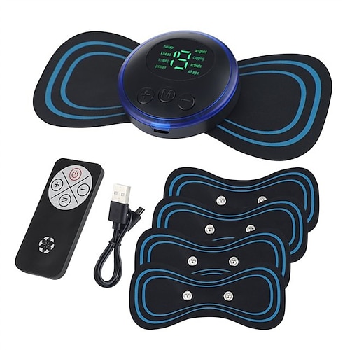 LCD Anzeige EMS Nackenstrecker Elektrischer Massager 8 Modus Zervikale Massage Pflaster Puls Muskulatur Stimulator Tragbare Schmerzlinderung Valentinstagsgeschenk Image