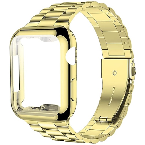 Gliederarmband Kompatibel mit Apple Watch Armband mit Fall Metallverschluss Schnalle Edelstahl Ersatzarmband für 38mm 40mm 41mm 42mm 44mm 45mm 49mm iwatch Series Ultra 8 7 6 SE 5 4 3 2 1 Image