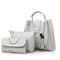 3-teiliges Handtaschen-Set für Damen – rosa Tragetasche aus Kunstleder, Umhängetasche und Clutch mit Kette und Quastendetail für den eleganten und lässigen Gebrauch