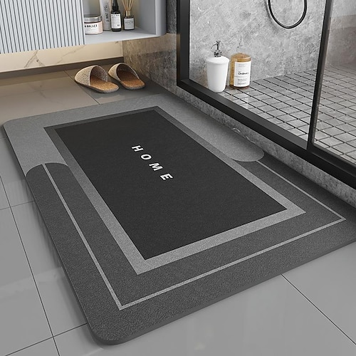 Diatomeenerde-Badematte super saugfähige Toilettentür schnell trocknende Fußmatte Eingangstürmatte rutschfeste Matte Image